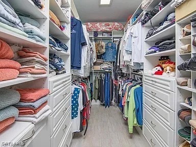 27329 Jolly Roger Ln, Bonita Springs, FL 34135 - walk in closet with light wood-style flooring