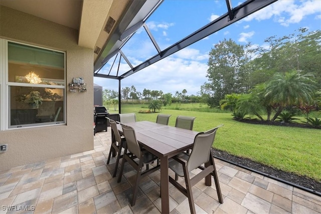 28646 Lobos Cir, Bonita Springs, FL 34135 - view of patio / terrace with outdoor dining area and a lanai