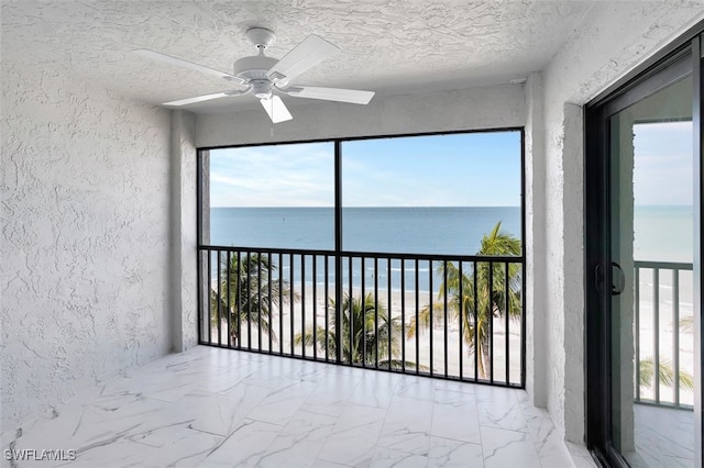 4770 Estero Blvd Unit 509, Fort Myers Beach, FL 33931 - unfurnished sunroom featuring a water view and plenty of natural light
