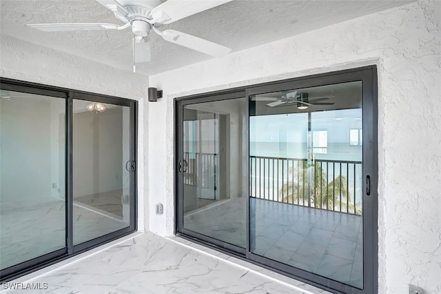 4770 Estero Blvd Unit 509, Fort Myers Beach, FL 33931 - balcony featuring a ceiling fan