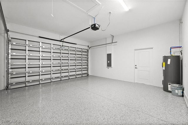 4211 12th Ave NE, Naples, FL 34120 - garage featuring water heater, electric panel, and a garage door opener