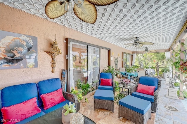 30 Bunker Ln, Rotonda West, FL 33947 - view of patio featuring outdoor lounge area and a ceiling fan
