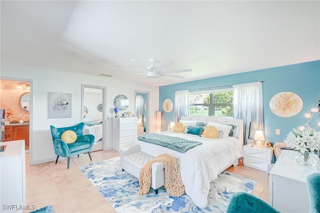 30 Bunker Ln, Rotonda West, FL 33947 - bedroom featuring ceiling fan and light tile patterned floors