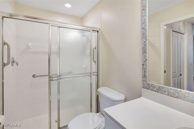 20010 Barletta Ln Unit 612, Estero, FL 33928 - bathroom with vanity, a stall shower, and recessed lighting