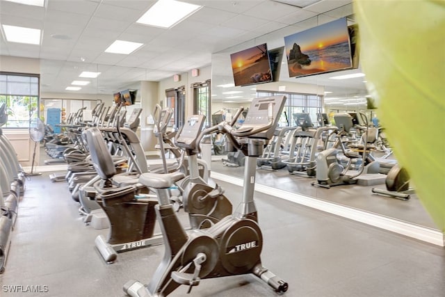 20010 Barletta Ln Unit 612, Estero, FL 33928 - exercise room with a paneled ceiling