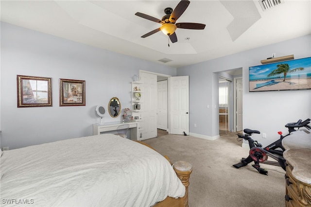5158 Roma St, Ave Maria, FL 34142 - carpeted bedroom with ceiling fan and ensuite bath