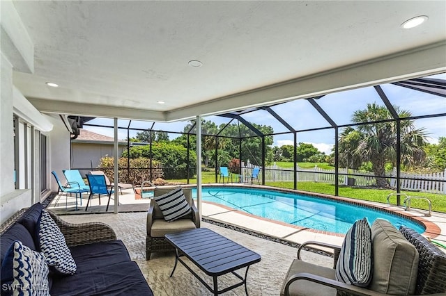 3823 Palm Tree Blvd, Cape Coral, FL 33904 - outdoor pool featuring a patio and a lanai