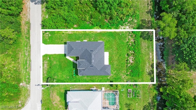 739 David Laird Ln, Lehigh Acres, FL 33974 - aerial view of property and surrounding area with property boundaries highlighted