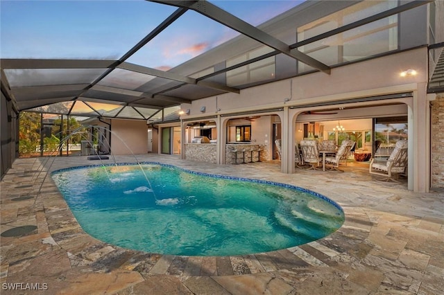 1701 Casey Key Dr, Punta Gorda, FL 33950 - swimming pool with a patio and glass enclosure