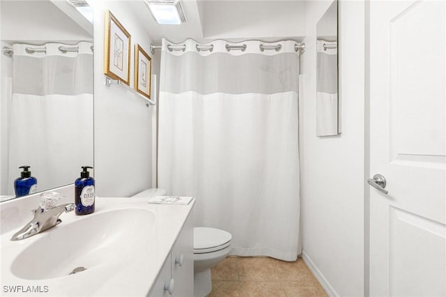 4945 Cougar Ct S Unit 4-202, Naples, FL 34109 - bathroom with vanity, tile patterned flooring, and a shower with curtain