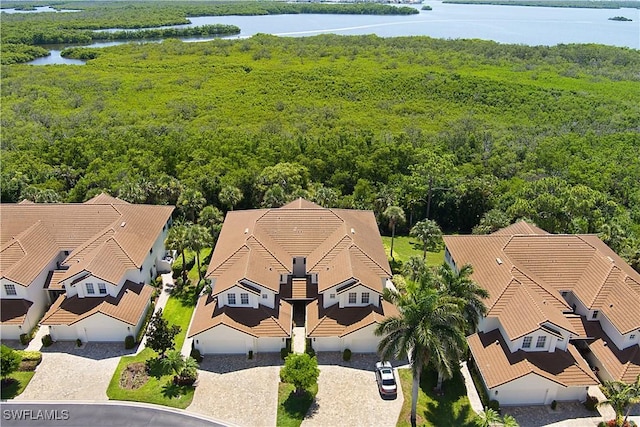 26962 Montego Pointe Ct Unit 202, Bonita Springs, FL 34134 - view from above of property with a heavily wooded area and a large body of water