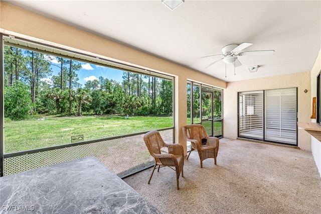 3191 Golden Gate Blvd E, Naples, FL 34120 - sunroom / solarium featuring a ceiling fan