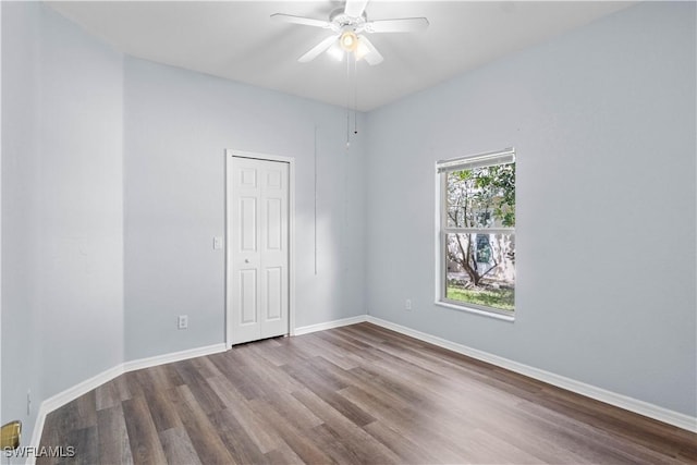 1023 SE 6th St, Cape Coral, FL 33990 - spare room with wood finished floors and ceiling fan