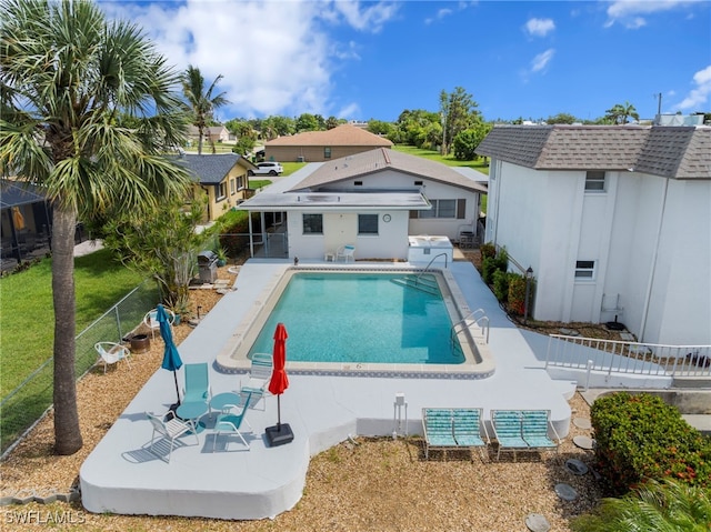 4938 Vincennes St Unit 3, Cape Coral, FL 33904 - view of pool with a fenced backyard and a patio