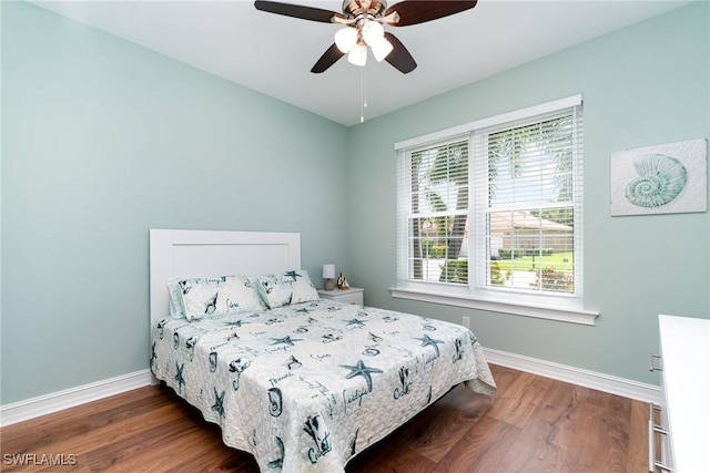 20551 Long Pond Rd, North Fort Myers, FL 33917 - bedroom featuring wood finished floors and a ceiling fan