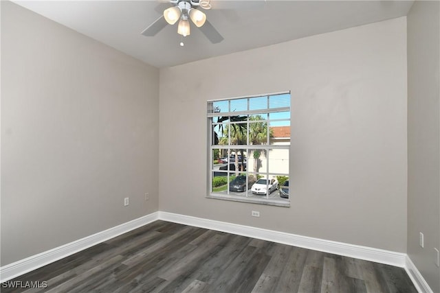 4154 Castilla Cir Unit 204, Fort Myers, FL 33916 - empty room featuring dark wood-style flooring and ceiling fan