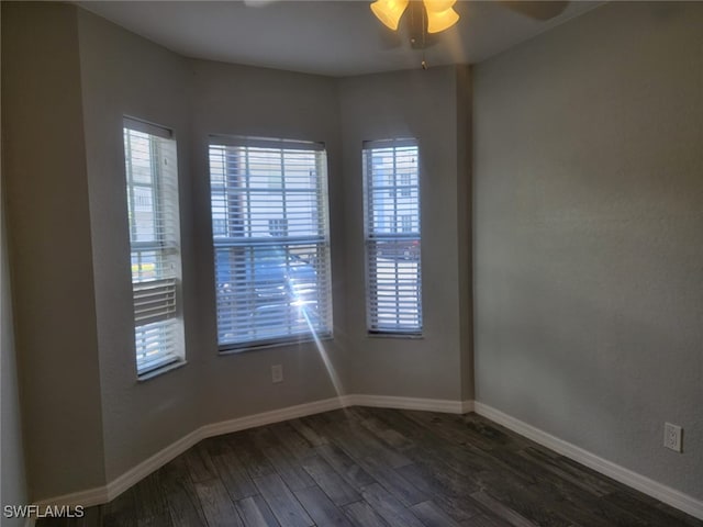 8313 Bernwood Cove Loop Unit 1211, Fort Myers, FL 33966 - unfurnished room featuring ceiling fan and dark wood-style floors