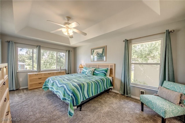 841 SW 47th Ter Unit 206, Cape Coral, FL 33914 - carpeted bedroom with a tray ceiling and ceiling fan