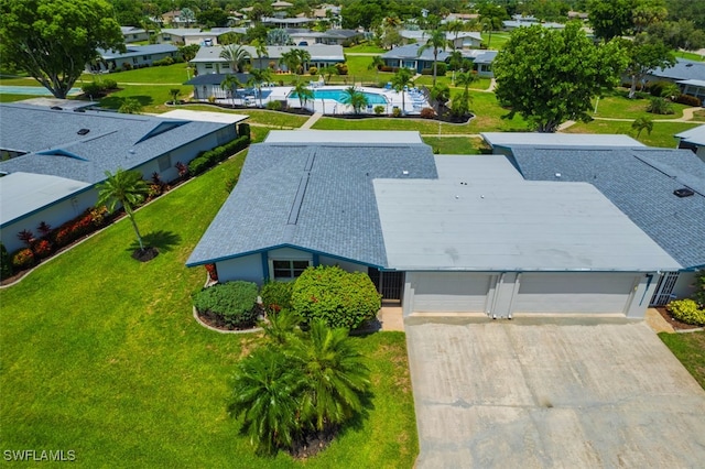 5554 Hamlet Ln, Fort Myers, FL 33919 - aerial perspective of suburban area featuring a pool
