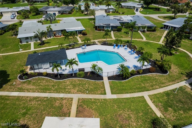 5554 Hamlet Ln, Fort Myers, FL 33919 - aerial perspective of suburban area with a pool