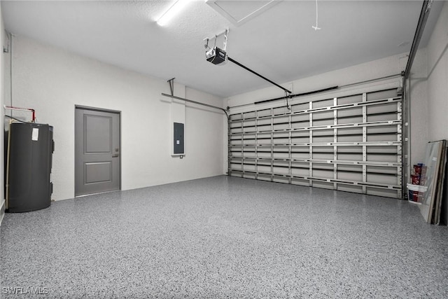 3990 27th Ave NE, Naples, FL 34120 - garage with water heater, electric panel, and a garage door opener