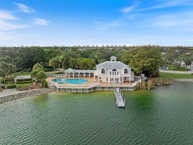 2810 Citrus Lake Dr Unit U101, Naples, FL 34109 - view from above of property with a large body of water and a pool