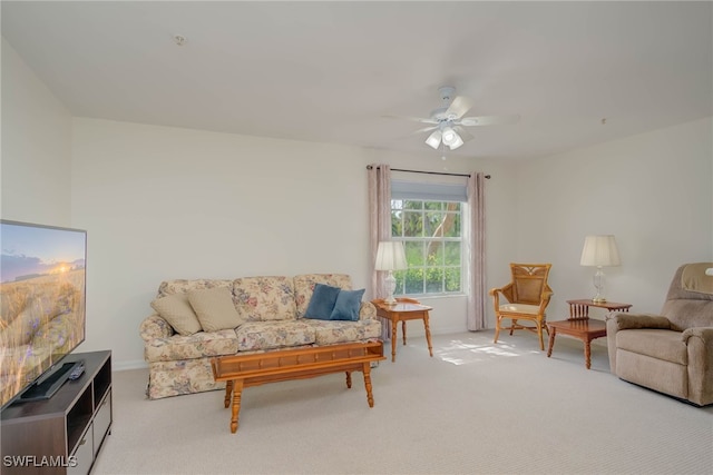 1763 Four Mile Cove Pkwy Unit 611, Cape Coral, FL 33990 - carpeted living area featuring a ceiling fan and baseboards