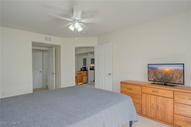 1763 Four Mile Cove Pkwy Unit 611, Cape Coral, FL 33990 - bedroom featuring light carpet and a ceiling fan