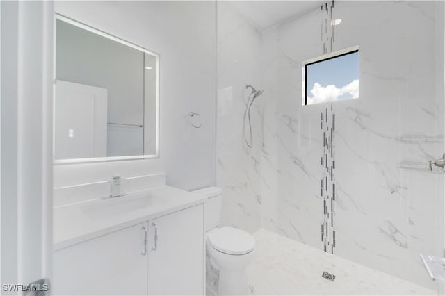 4002 22nd St SW, Lehigh Acres, FL 33976 - bathroom with vanity and a marble finish shower
