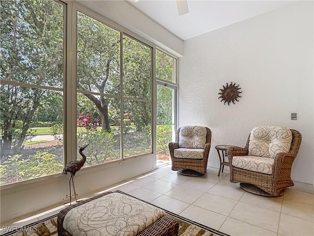 2050 Rio Nuevo Dr, North Fort Myers, FL 33917 - sunroom featuring tile patterned floors and a textured wall
