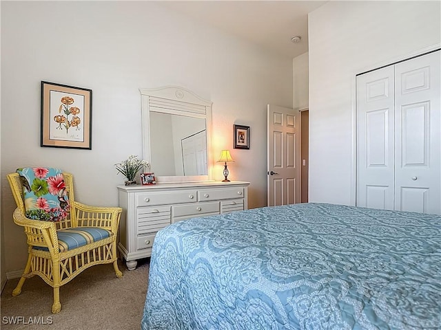 2050 Rio Nuevo Dr, North Fort Myers, FL 33917 - carpeted bedroom with lofted ceiling and a closet