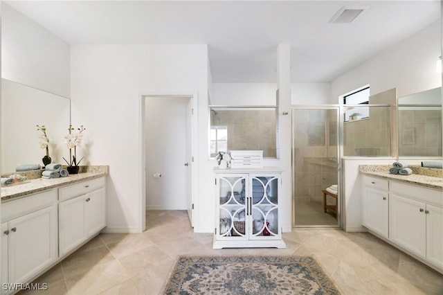 3470 Nombella Ct, Fort Myers, FL 33905 - full bath featuring vanity, a shower stall, and tile patterned floors