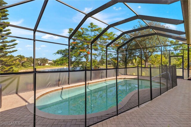 8169 Silver Birch Way, Lehigh Acres, FL 33971 - swimming pool with a patio and a lanai