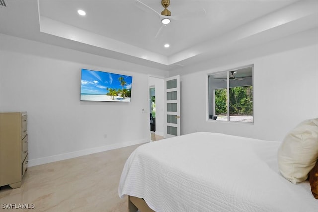 192 Herron Rd, North Fort Myers, FL 33903 - bedroom featuring a raised ceiling, recessed lighting, and ceiling fan