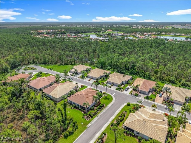 20698 Marathona Ct, North Fort Myers, FL 33917 - aerial view of residential area with a large body of water and a forest