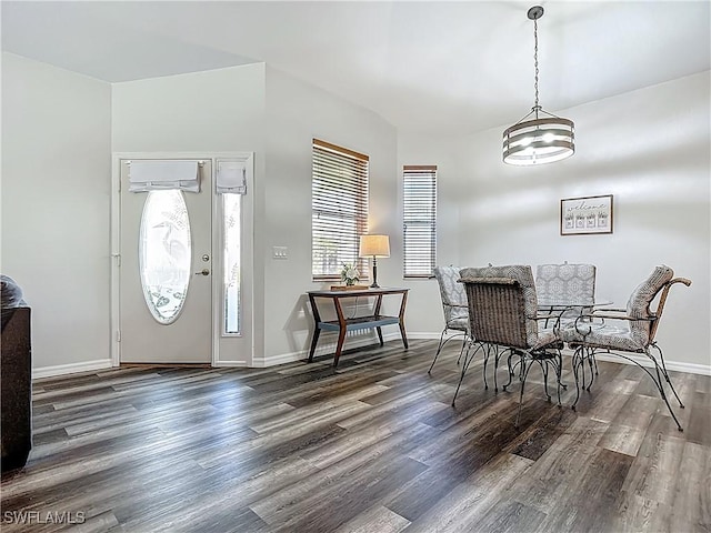 20698 Marathona Ct, North Fort Myers, FL 33917 - entrance foyer featuring wood finished floors and a chandelier