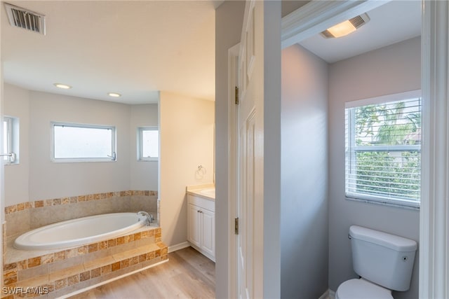 4200 SW 3rd Ave, Cape Coral, FL 33914 - bathroom with vanity, a bath, and wood finished floors