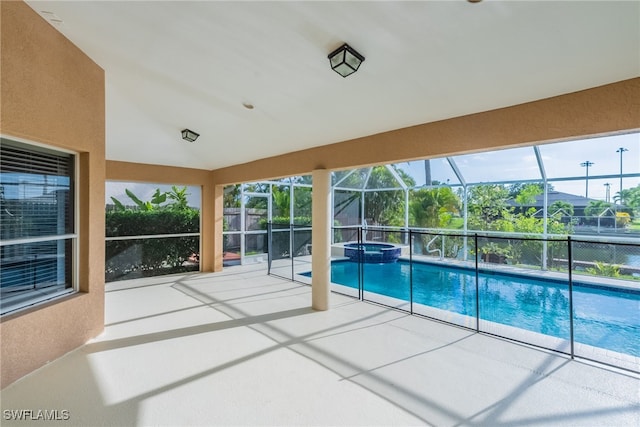 4200 SW 3rd Ave, Cape Coral, FL 33914 - view of swimming pool with a patio, a pool with connected hot tub, and a lanai