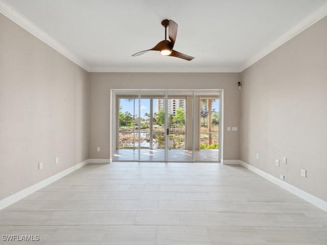 26690 Egrets Landing Dr Unit 101, Bonita Springs, FL 34134 - unfurnished room featuring plenty of natural light, ceiling fan, and ornamental molding