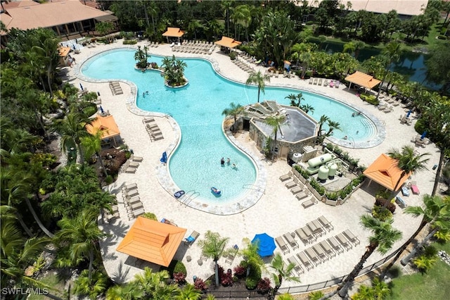2396 Hidden Lake Dr Unit 3, Naples, FL 34112 - drone / aerial view of a pool