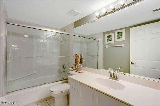 2396 Hidden Lake Dr Unit 3, Naples, FL 34112 - full bathroom featuring vanity, shower / bath combination with glass door, and tile patterned flooring
