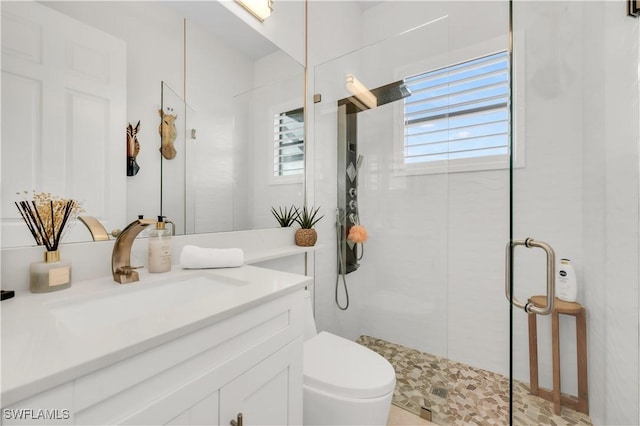 3910 Glacier Ct, Naples, FL 34119 - bathroom featuring a shower stall and vanity