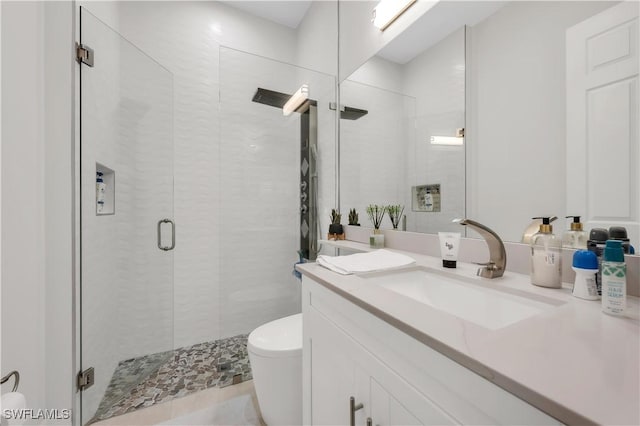 3910 Glacier Ct, Naples, FL 34119 - full bathroom featuring vanity and a stall shower