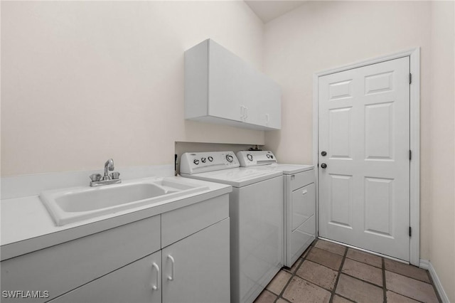 24881 Pennyroyal Dr, Bonita Springs, FL 34134 - laundry room featuring separate washer and dryer and cabinet space