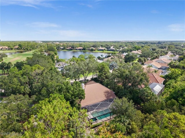 24881 Pennyroyal Dr, Bonita Springs, FL 34134 - aerial view of residential area with a nearby body of water and a tree filled landscape
