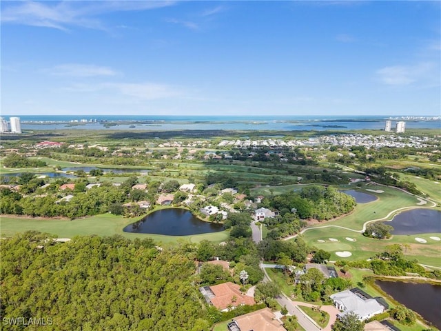 24881 Pennyroyal Dr, Bonita Springs, FL 34134 - aerial view of property's location with a nearby body of water and a local golf course