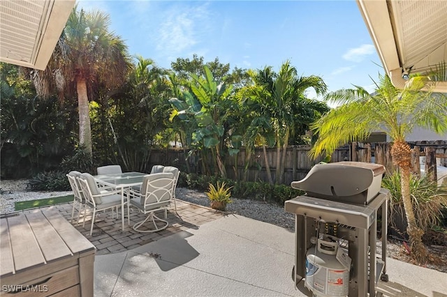 2548 River Reach Dr, Naples, FL 34104 - fenced backyard with a patio, grilling area, and outdoor dining space