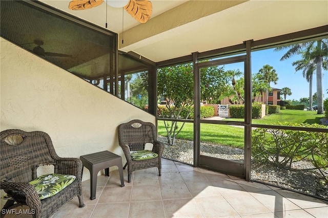 1506 Mainsail Dr Unit 1, Naples, FL 34114 - sunroom featuring plenty of natural light and ceiling fan