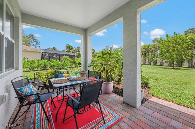 374 Deauville Loop, Naples, FL 34114 - wooden terrace with a patio and a lawn