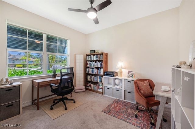 374 Deauville Loop, Naples, FL 34114 - carpeted office space with a ceiling fan